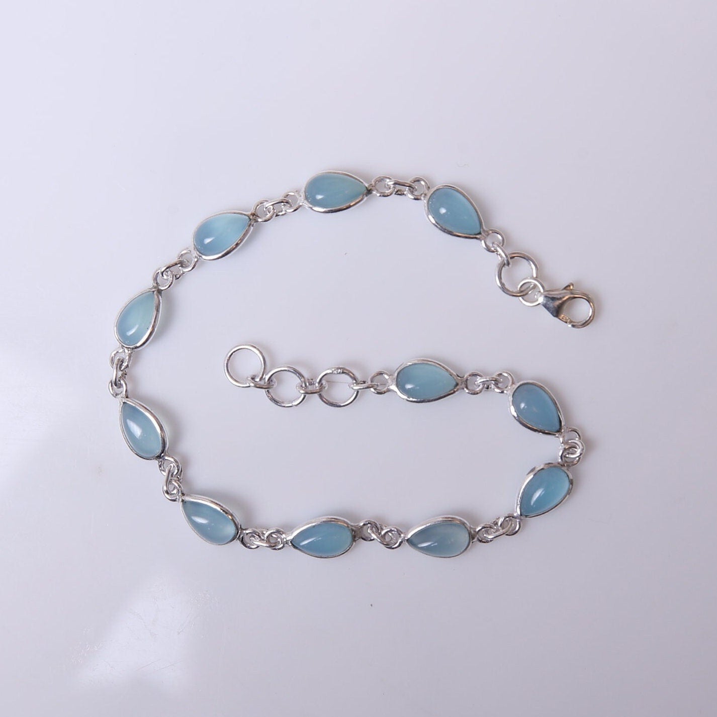 Aquamarine Sterling Silver Bracelet