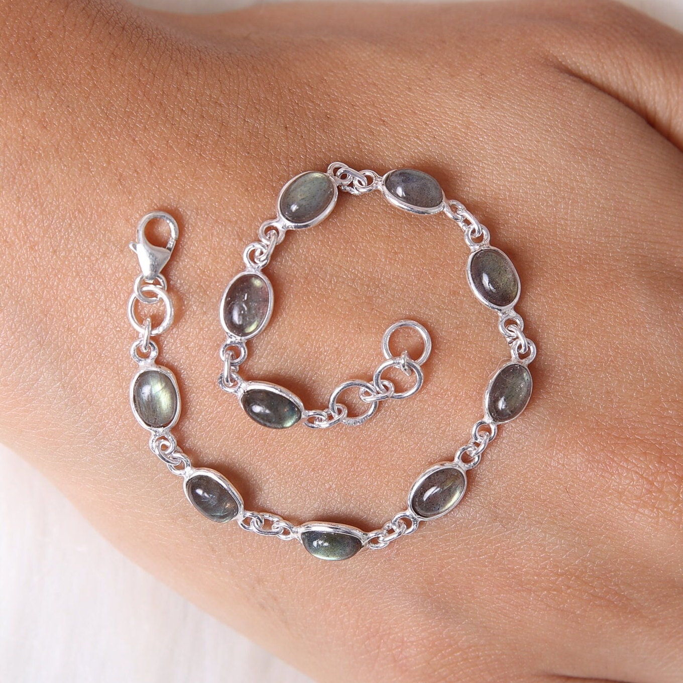 Labradorite Sterling Silver Bracelet