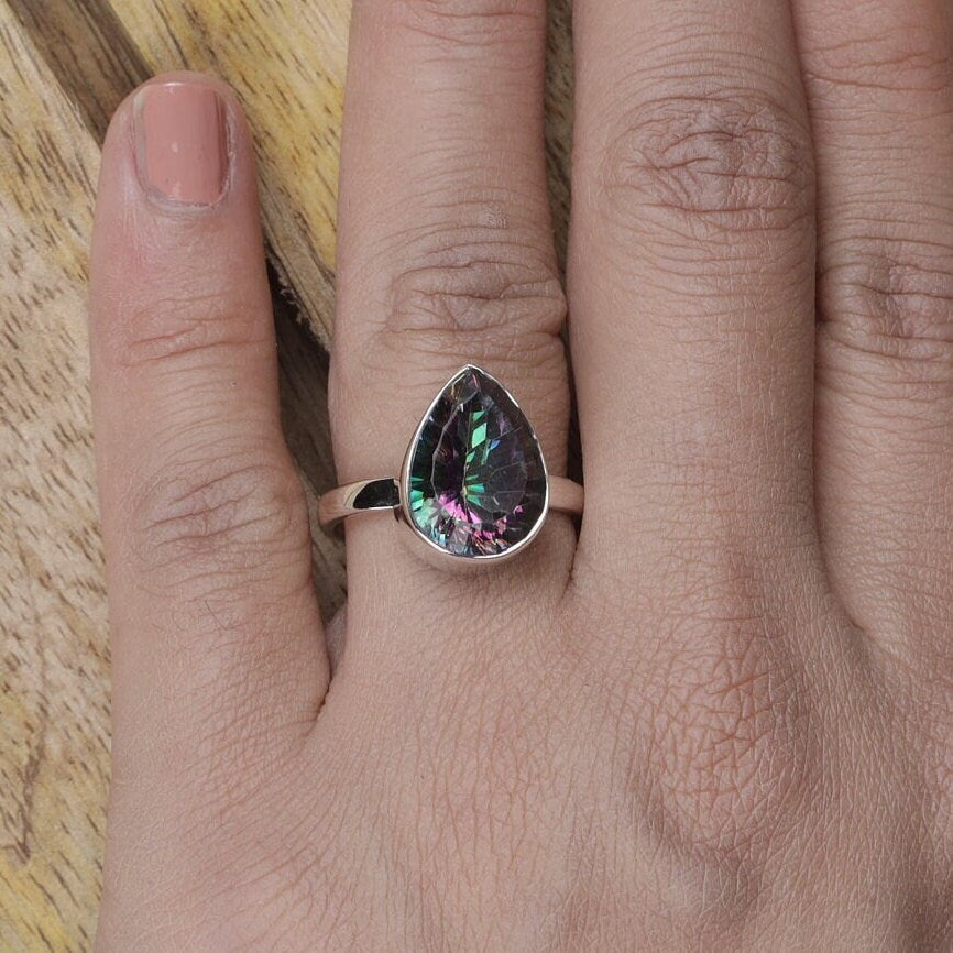 Mystic Topaz Sterling Silver Ring