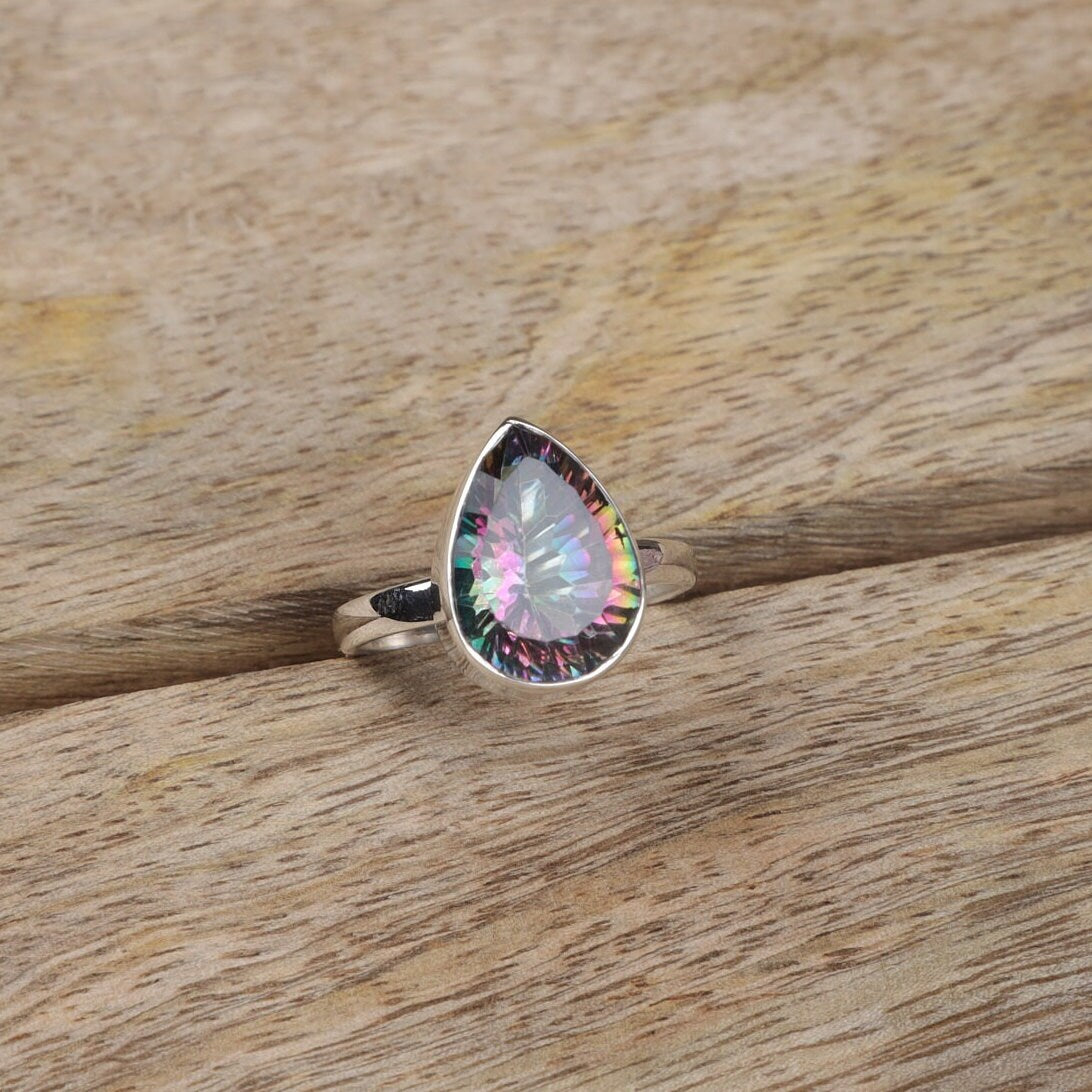 Mystic Topaz Sterling Silver Ring