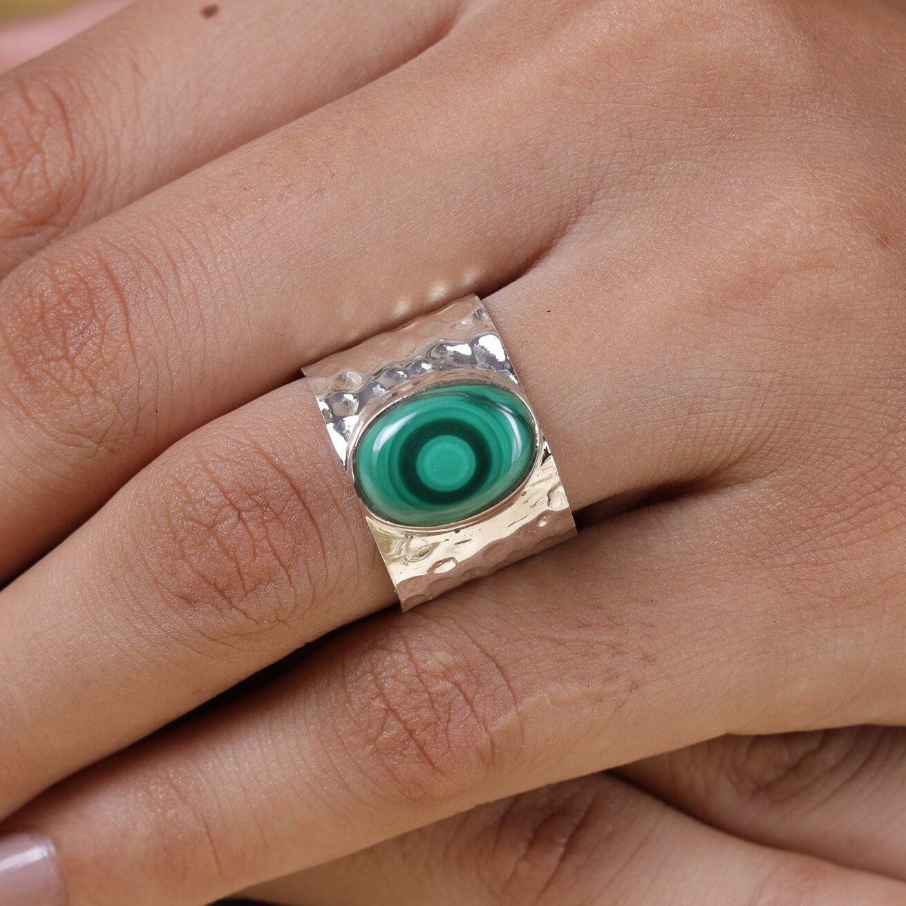 Malachite Sterling Silver Ring