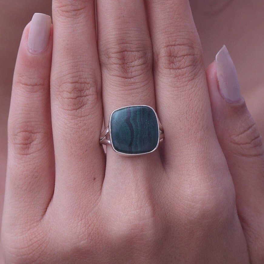 Malachite Sterling Silver Ring