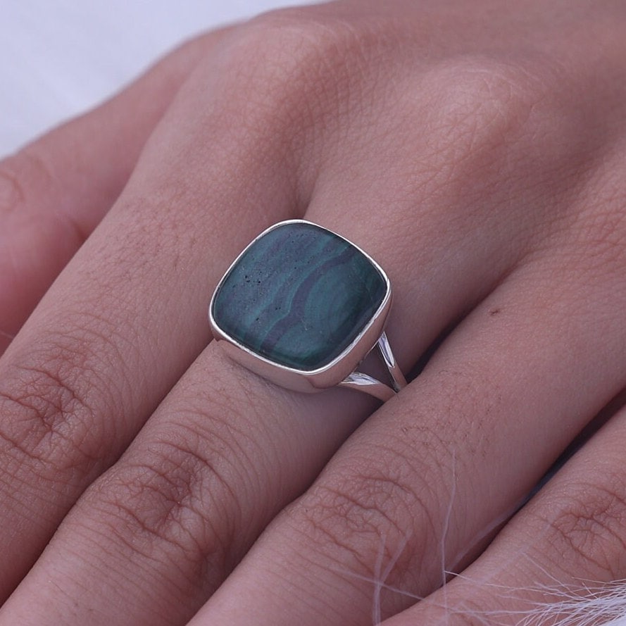 Malachite Sterling Silver Ring