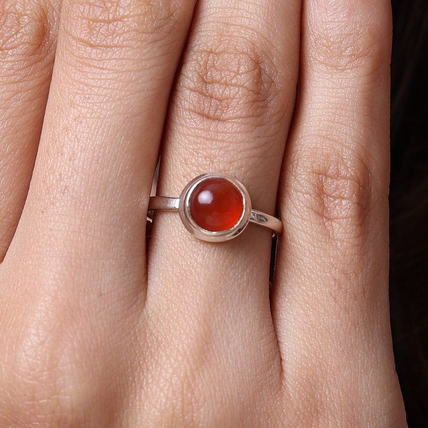 Carnelian 925 Sterling Silver Ring