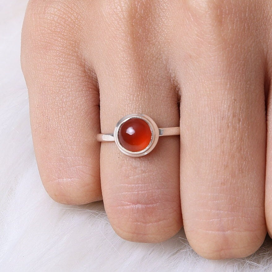 Carnelian 925 Sterling Silver Ring