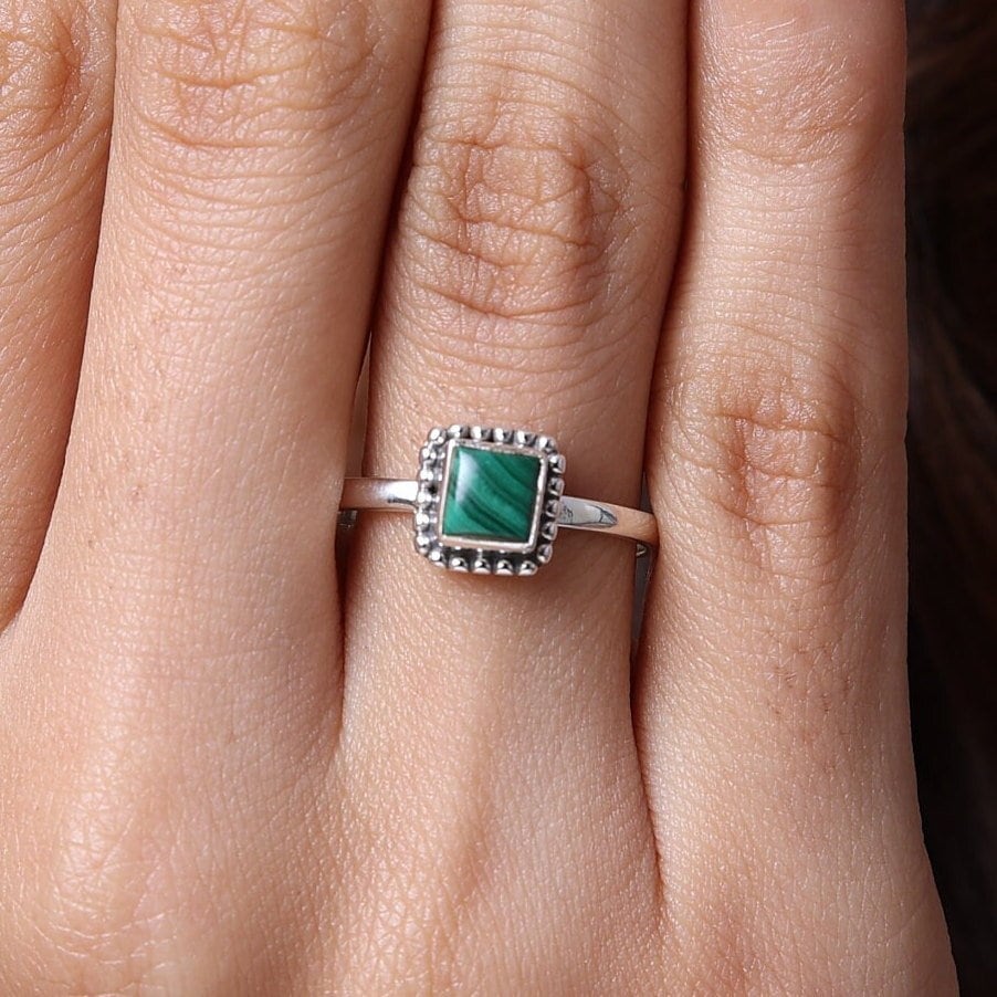 Malachite Sterling Silver Ring