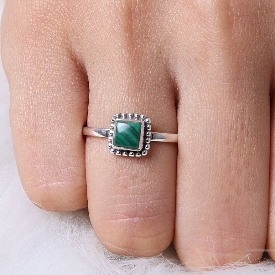 Malachite Sterling Silver Ring