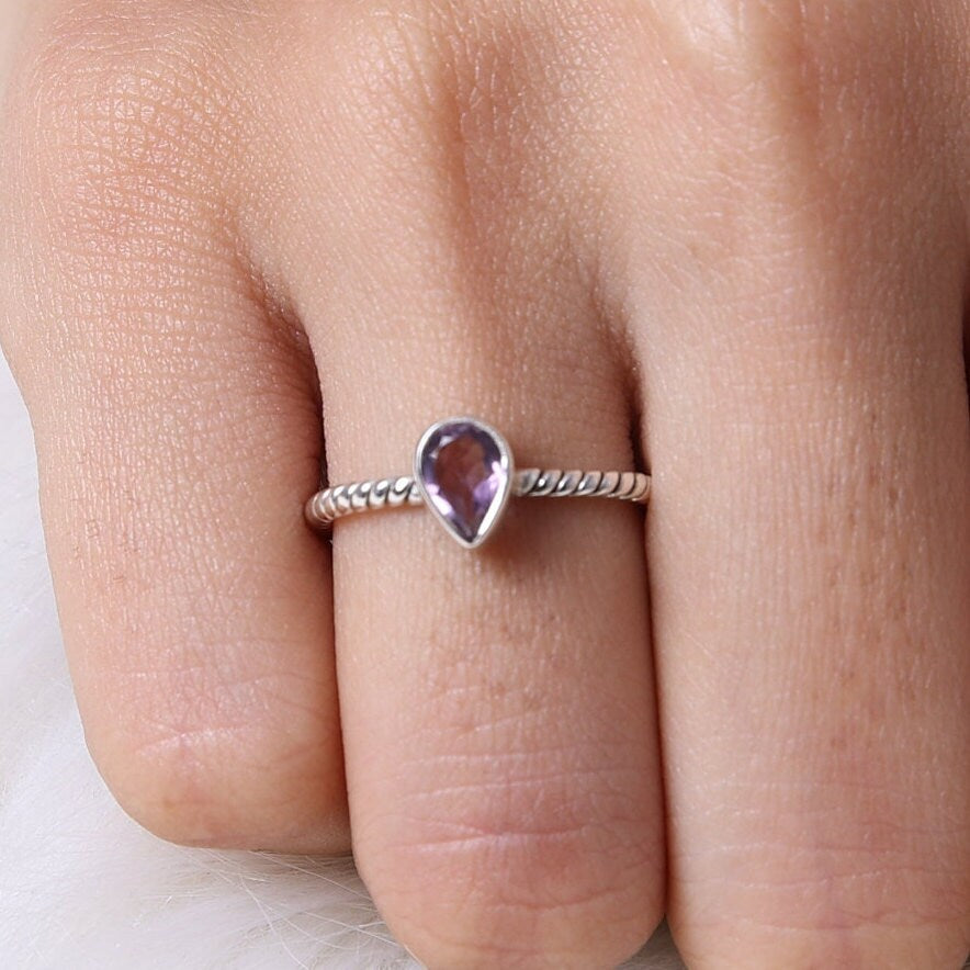 Amethyst Ring 925 Sterling Silver Ring