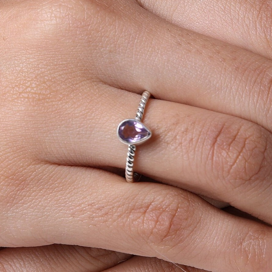 Amethyst Ring 925 Sterling Silver Ring