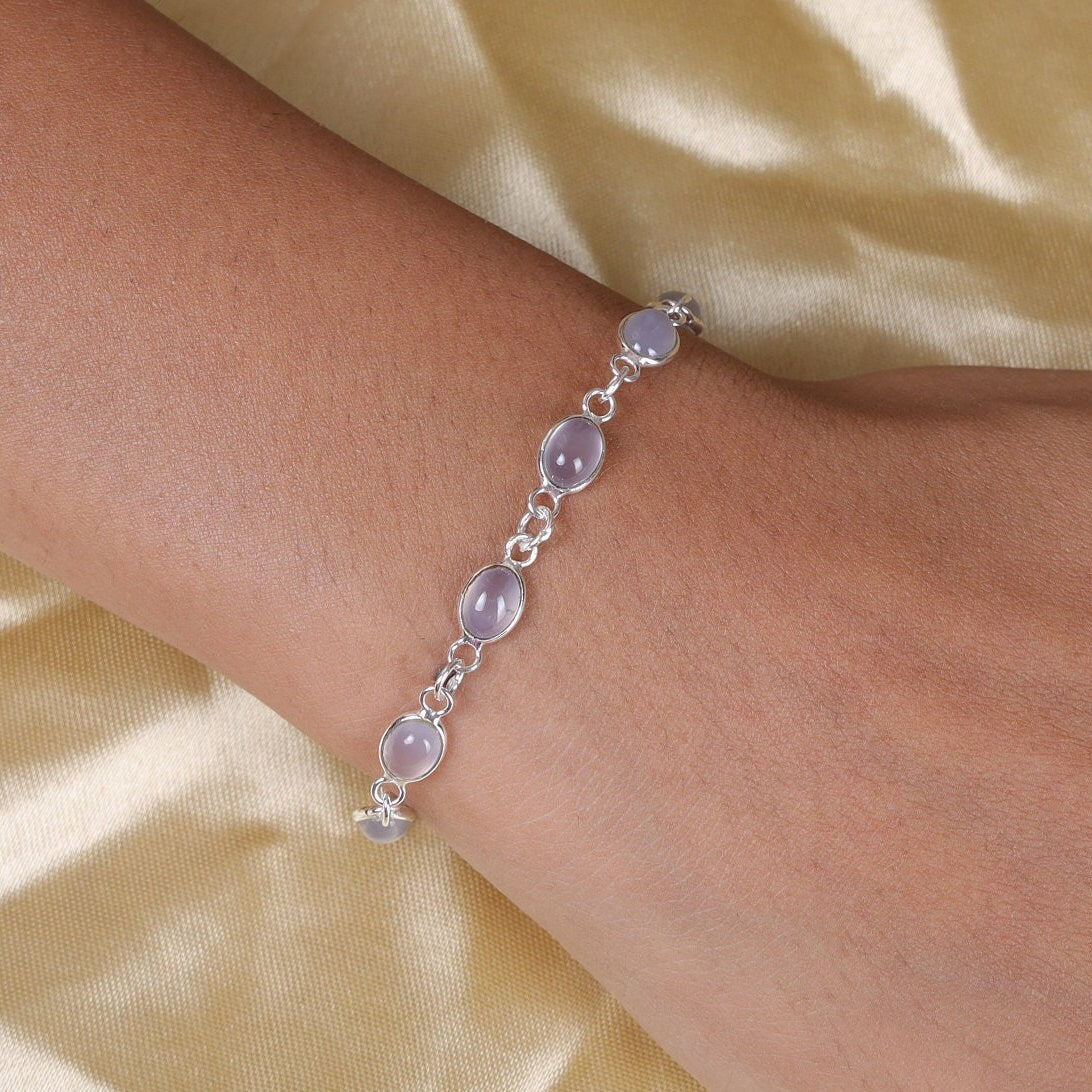 Chalcedony Sterling Silver Bracelet