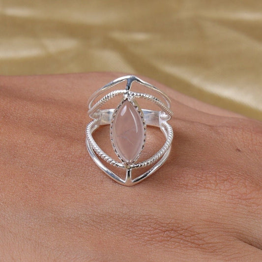 Rose Quartz Sterling Silver Ring