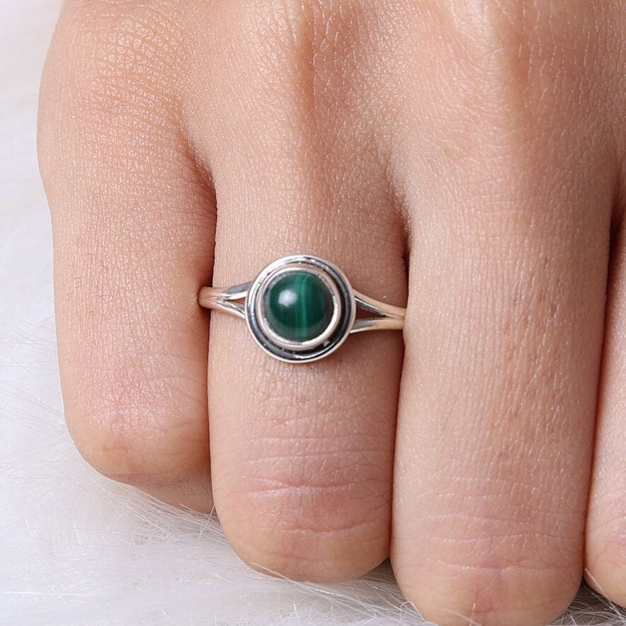 Malachite Sterling Silver Ring