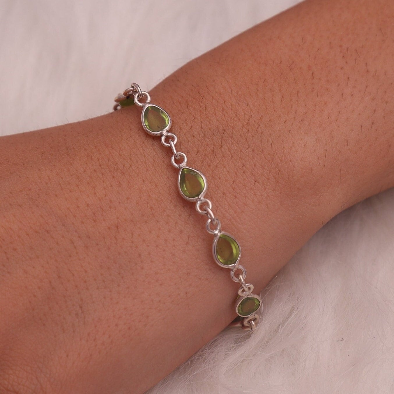 Peridot Sterling Silver Bracelet