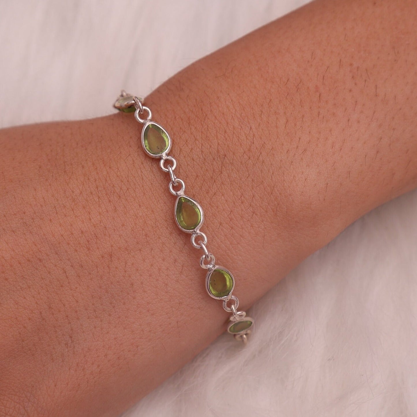 Peridot Sterling Silver Bracelet