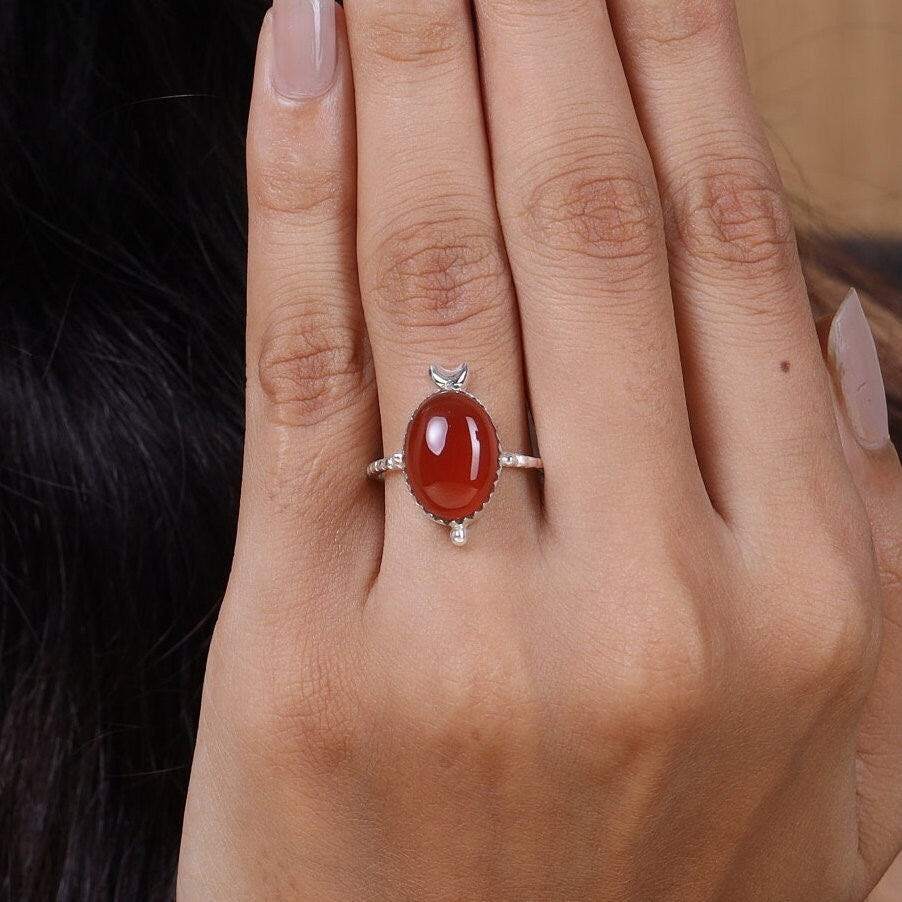 Carnelian 925 Sterling Silver Ring