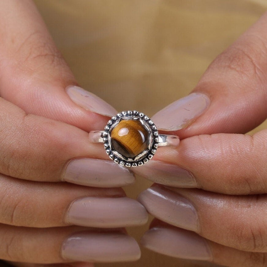 Tiger Eye Sterling Silver Ring