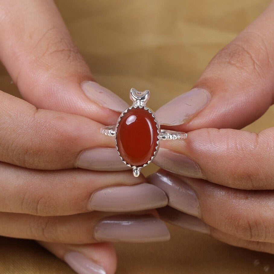 Carnelian Sterling Silver Ring