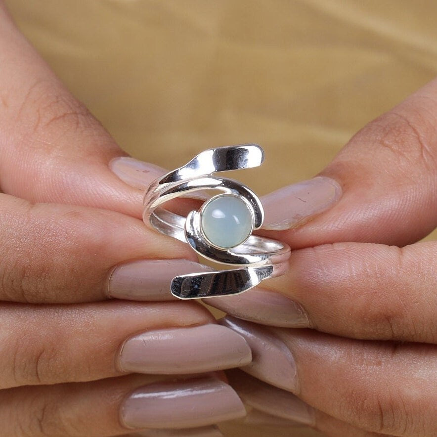 Chalcedony Solid Sterling Silver Ring