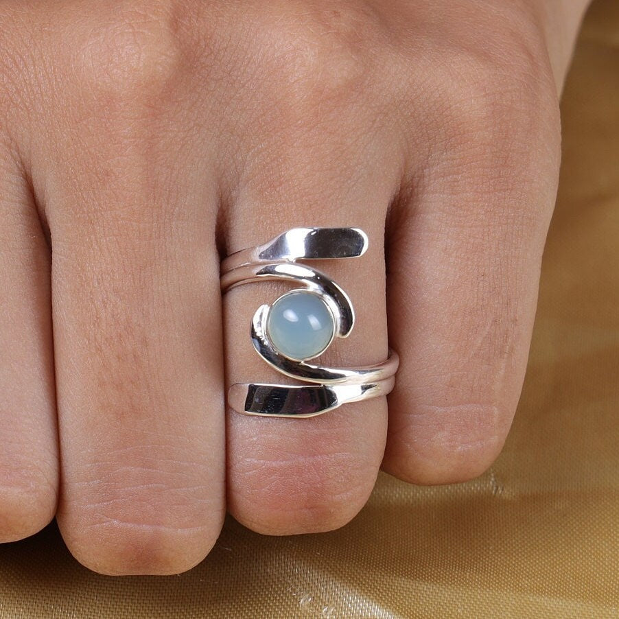 Chalcedony Solid Sterling Silver Ring