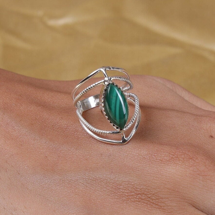 Malachite Sterling Silver Ring