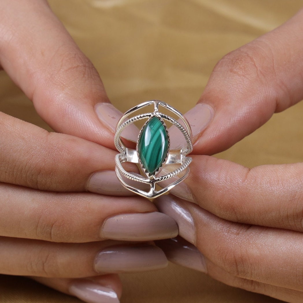 Malachite Sterling Silver Ring