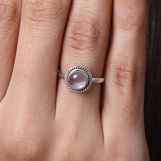 Rose Quartz Sterling Silver Ring