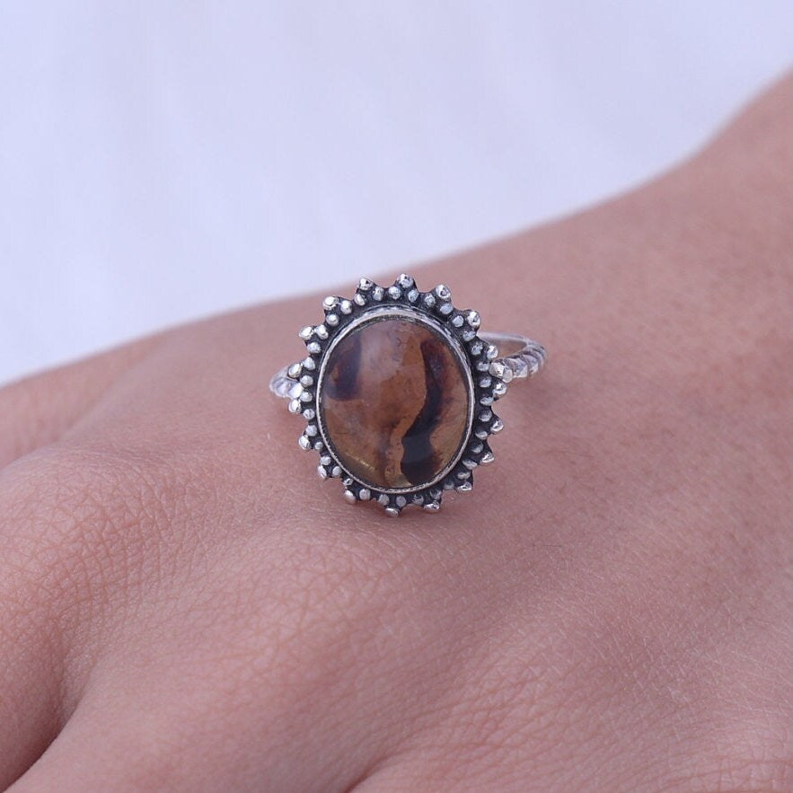 Amber Ring 925 Sterling Silver Ring