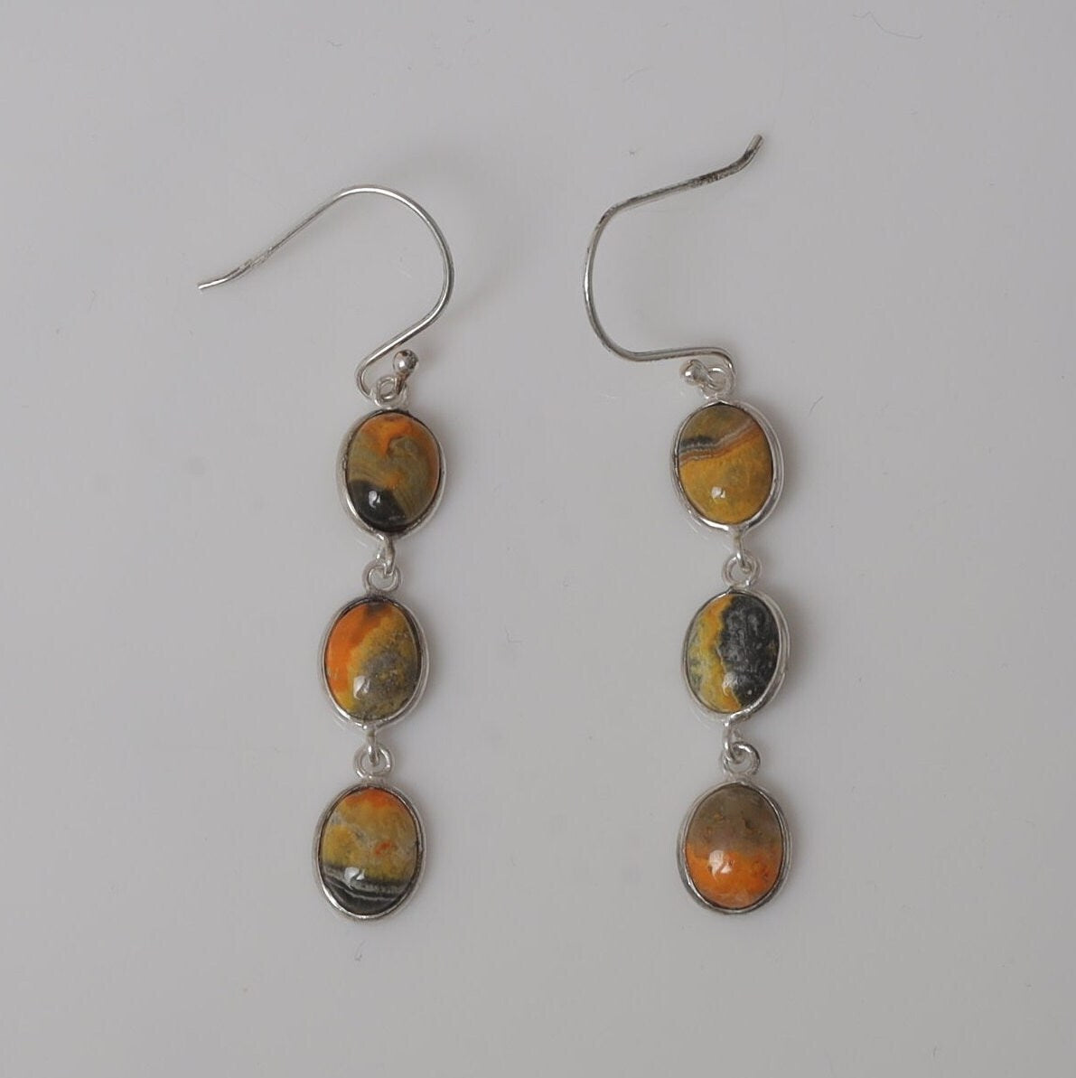 Bumble Bee Jasper Sterling Silver Earrings