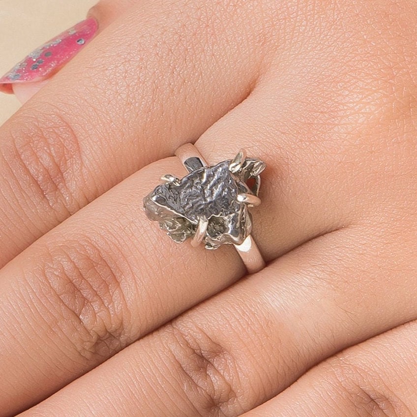 Meteorite Sterling Silver Ring