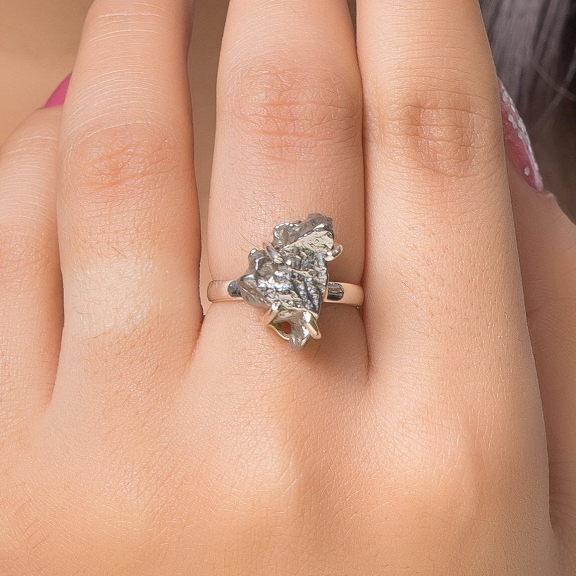 Meteorite Sterling Silver Ring