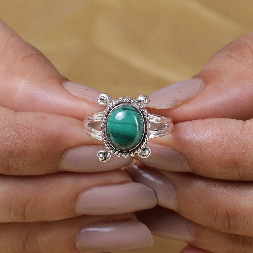 Malachite Sterling Silver Ring