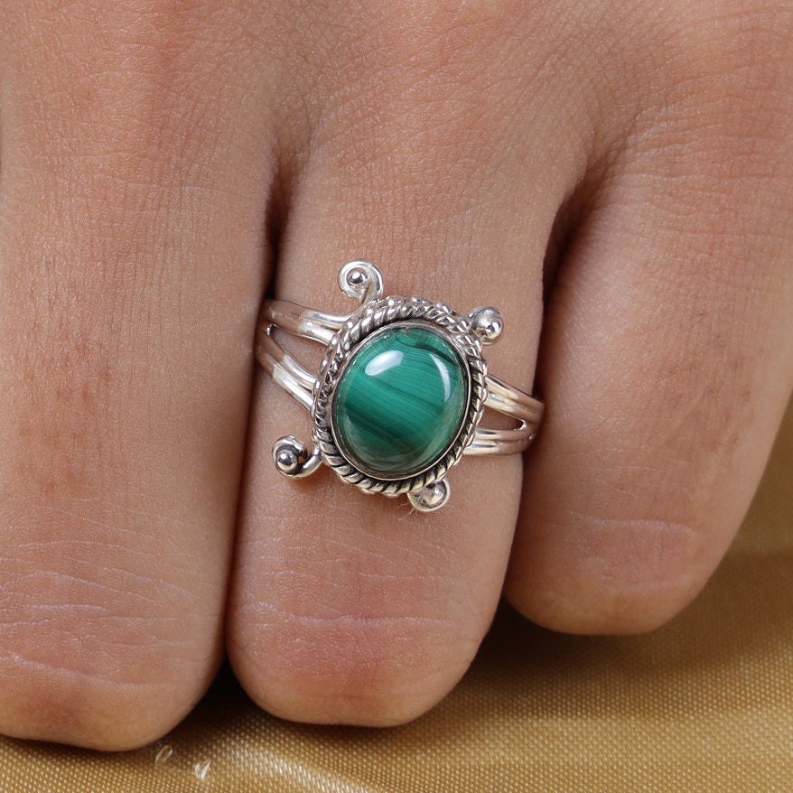 Malachite Sterling Silver Ring