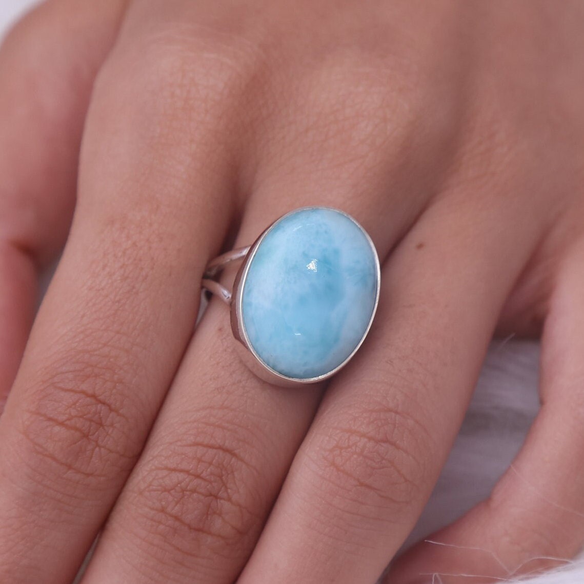 Dominican Larimar Sterling Silver Ring