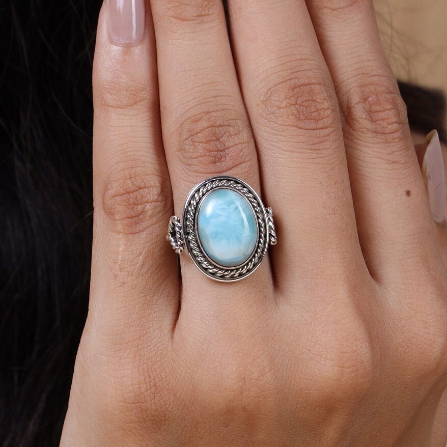 Dominican Larimar Sterling Silver Ring