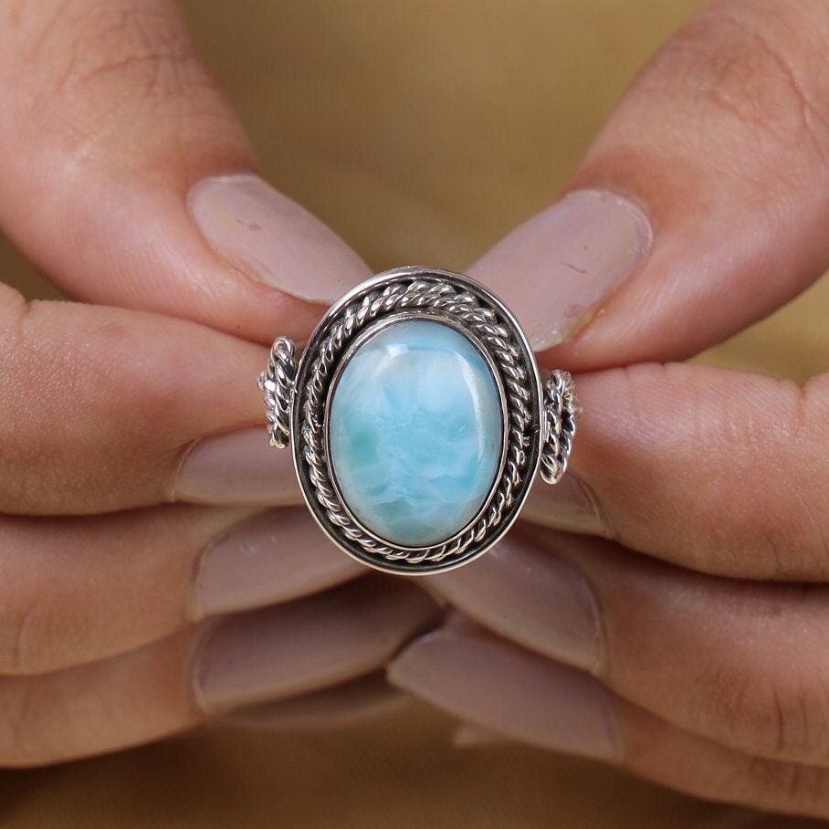 Dominican Larimar Sterling Silver Ring