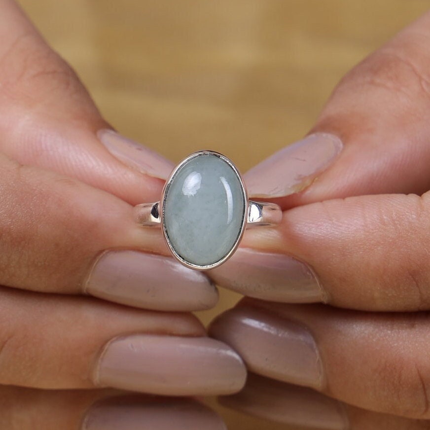 Aquamarine Sterling Silver Ring