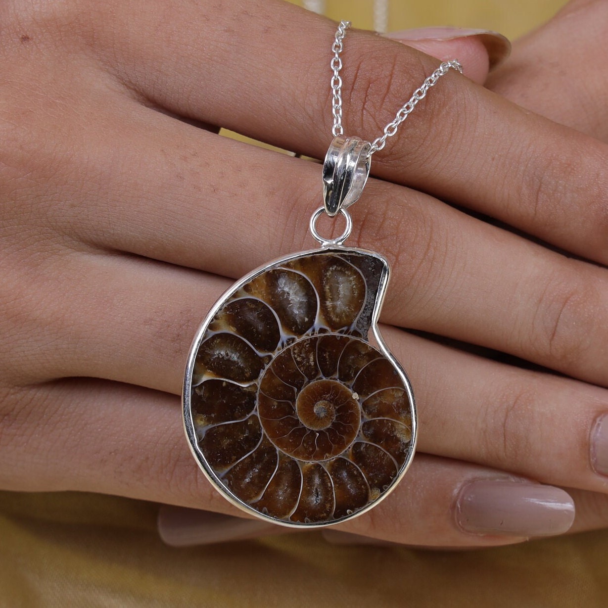 Ammonite Sterling Silver Pendant