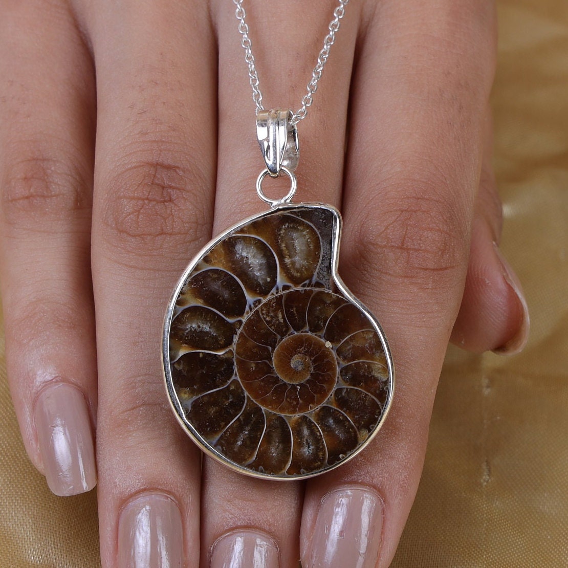 Ammonite Sterling Silver Pendant