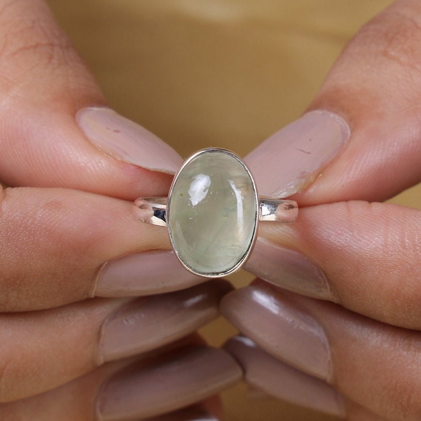 Prehnite Sterling Silver Ring