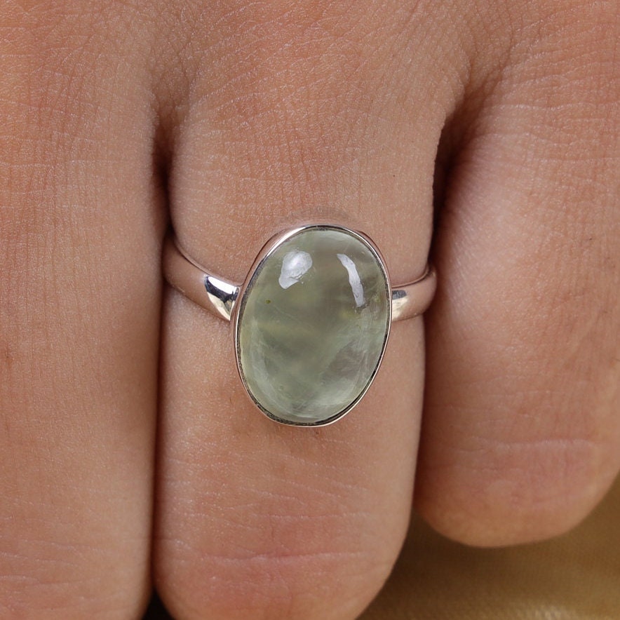 Prehnite Sterling Silver Ring