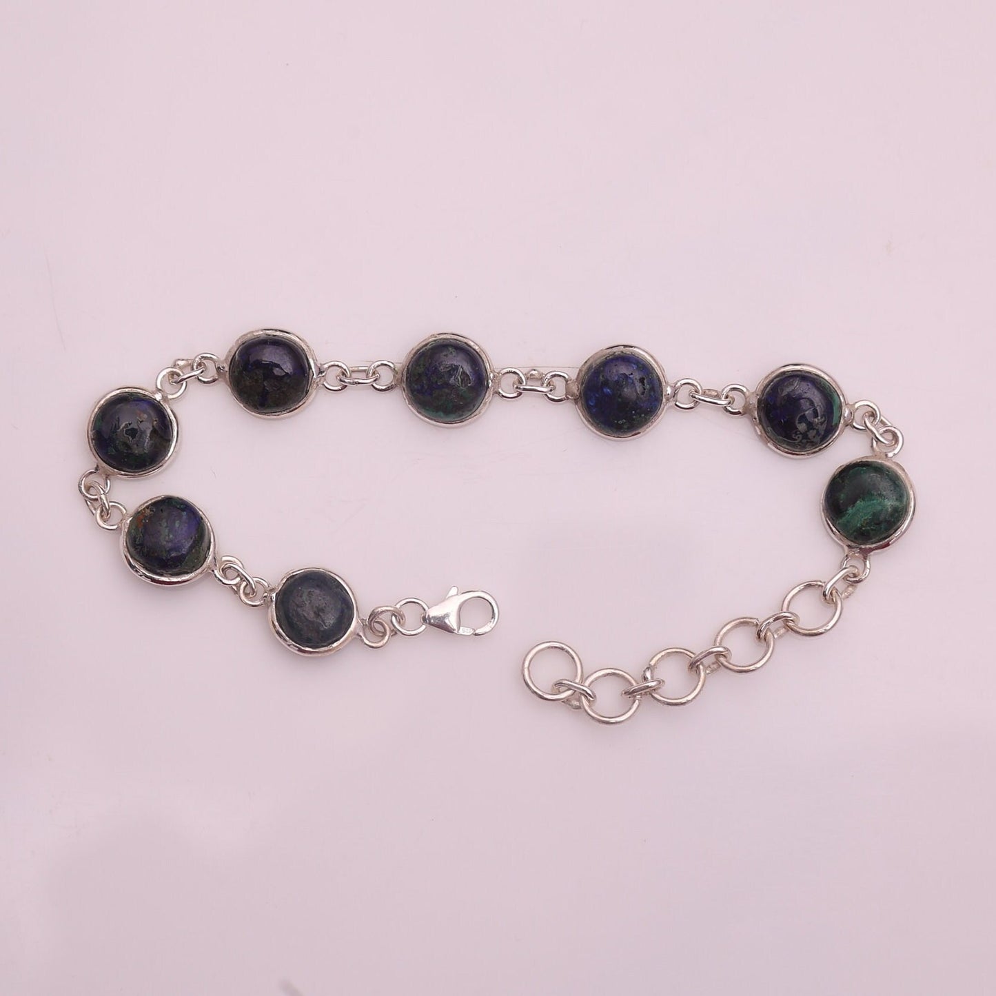 Azurite Malachite Sterling Silver Bracelet