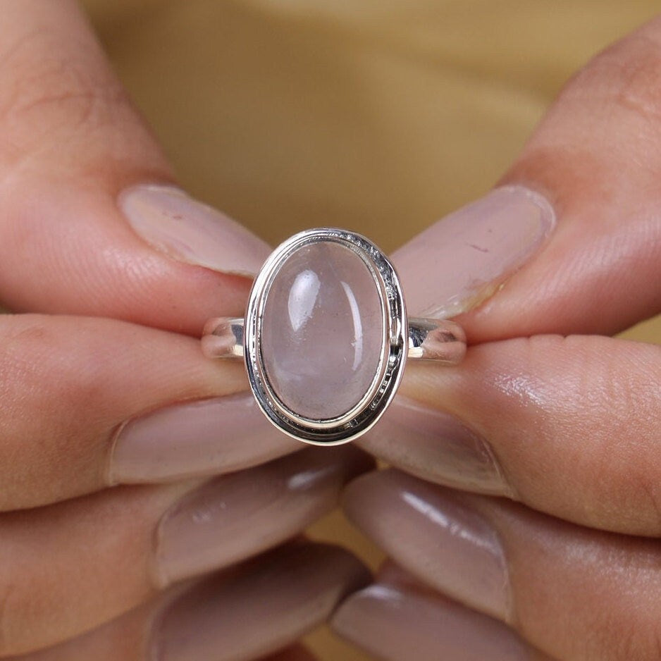 Rose Quartz Sterling Silver Ring