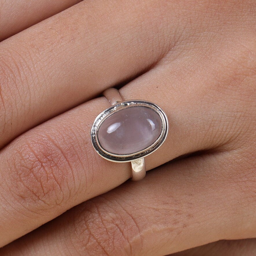 Rose Quartz Sterling Silver Ring