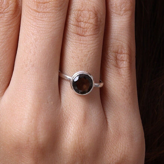 Smoky Topaz Sterling Silver Ring