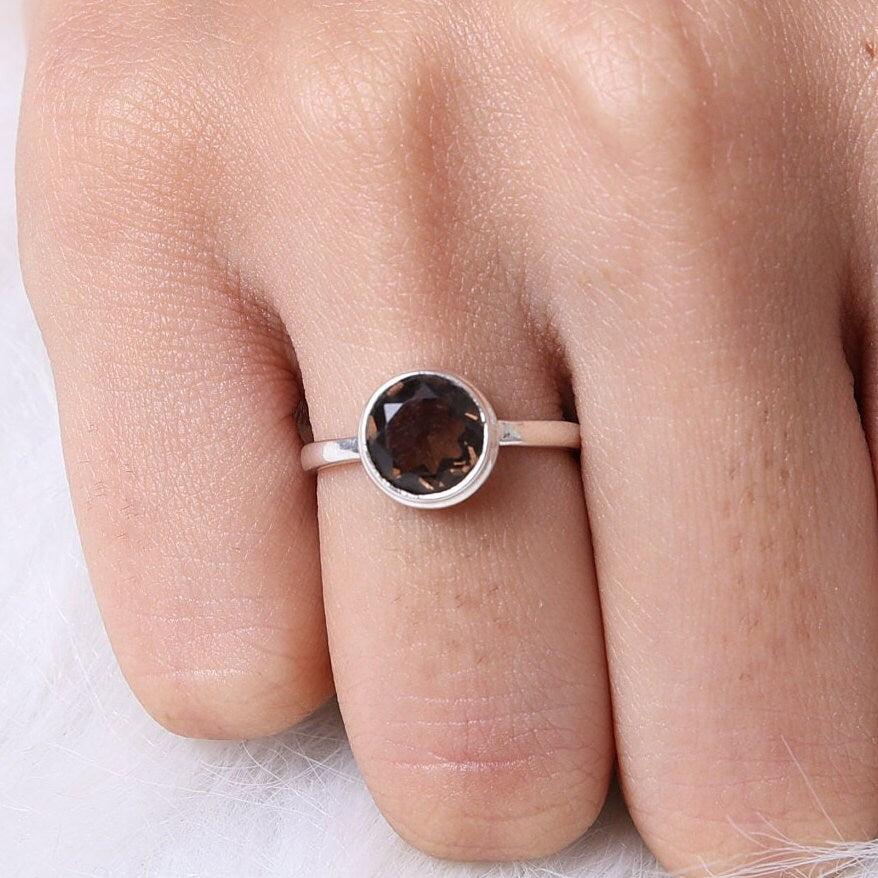 Smoky Topaz Sterling Silver Ring