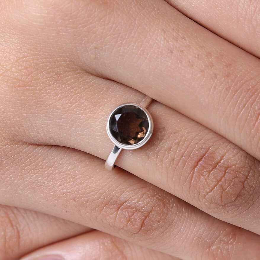 Smoky Topaz Sterling Silver Ring