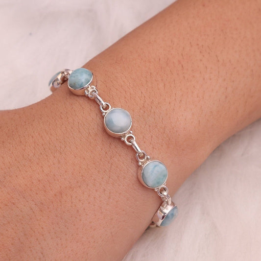 Dominican Larimar Sterling Silver Bracelet