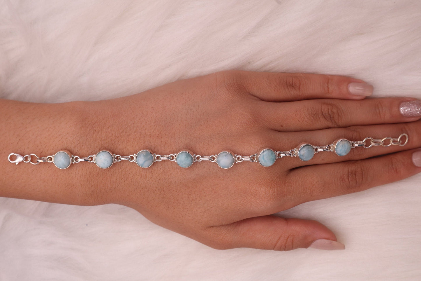 Dominican Larimar Sterling Silver Bracelet