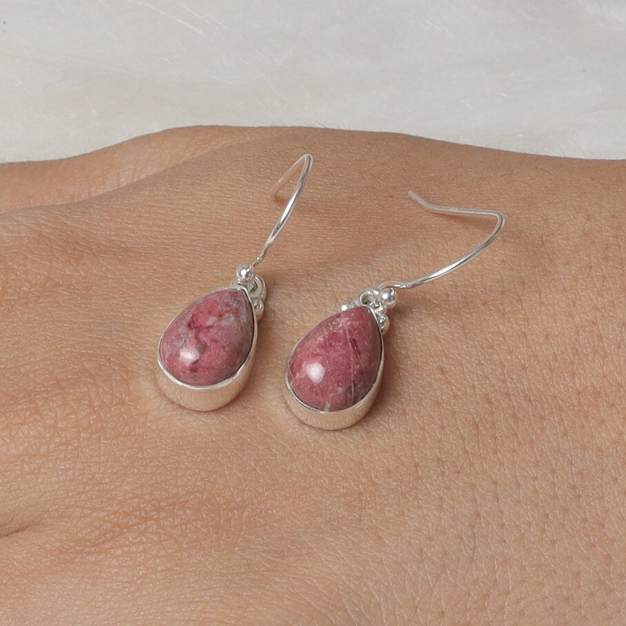 Thulite Sterling Silver Earrings