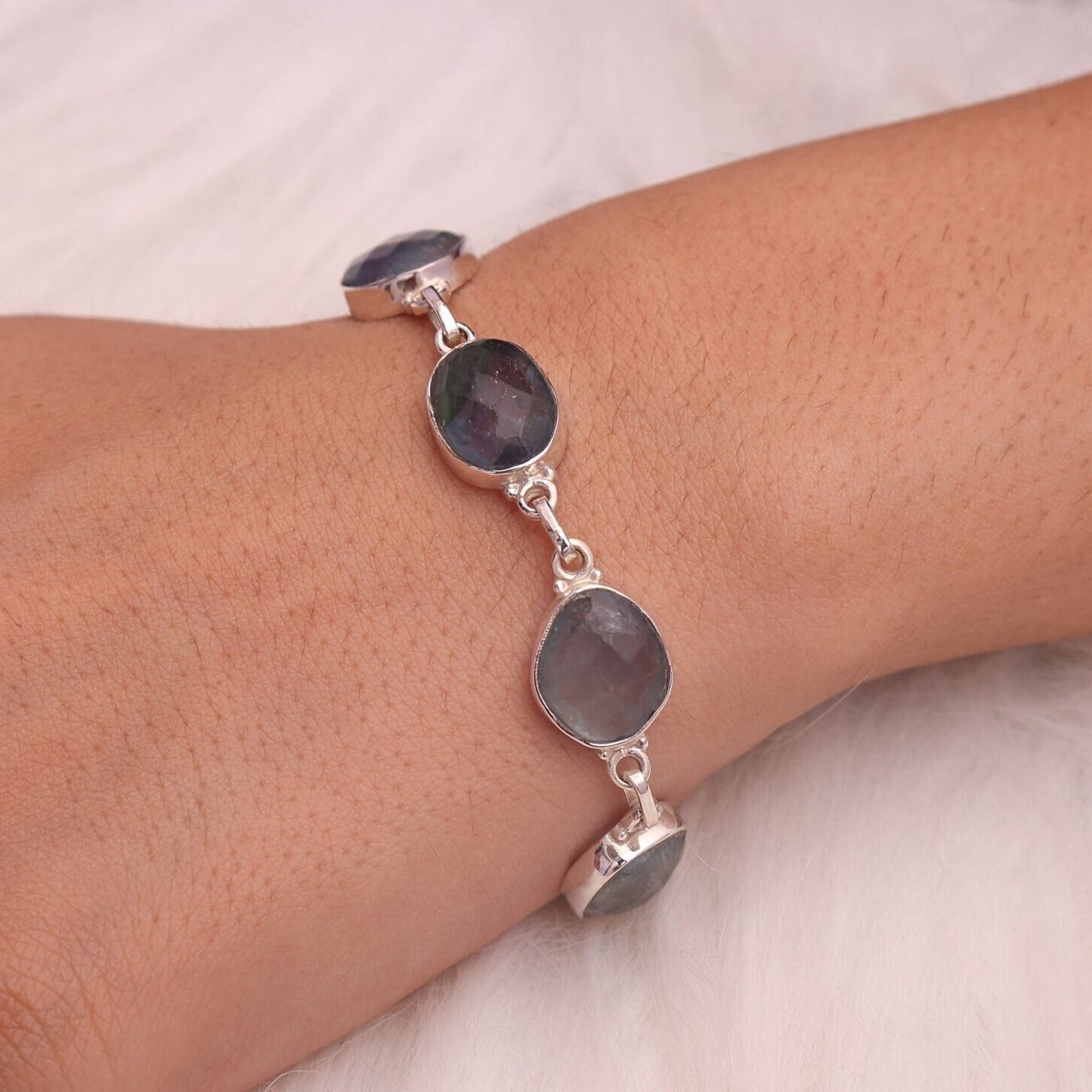 Labradorite Sterling Silver Bracelet